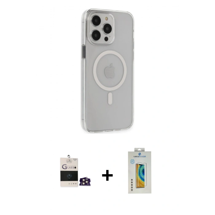 MARSİLYAN™- iPhone 14 Pro Max Kılıf Kıvılcım Asil Özel Seri - Siyah Polymer Nano Ekran Koruyucu + Bilvis Titan Kamera Lens - GD