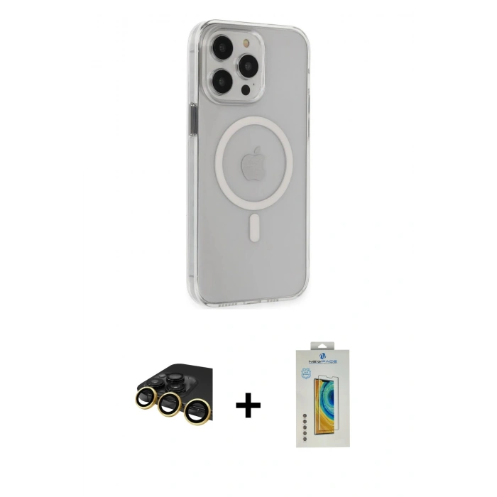 MARSİLYAN™- iPhone 14 Pro Max Kılıf Kıvılcım Asil Özel Seri - Siyah Polymer Nano Ekran Koruyucu + Raze Metal Kamera Lens - GD