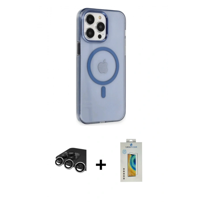 MARSİLYAN™- iPhone 14 Pro Max Kılıf Kıvılcım Asil Özel Seri - Siyah Polymer Nano Ekran Koruyucu + Raze Metal Kamera Lens - GS