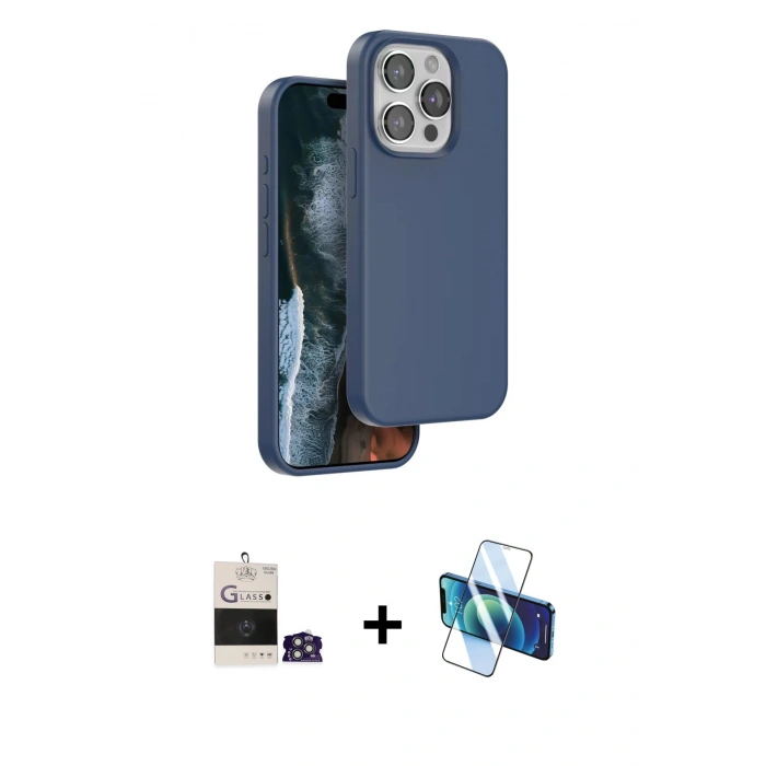 MARSİLYAN™- iPhone 14 Pro Max Kılıf Kıvılcım Çizgi Serisi - Siyah 3D Antistatik Cam Ekran Koruyucu + Bilvis Titan Kamera Lens - GS