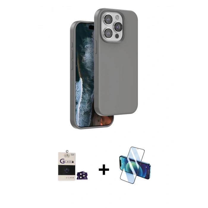 MARSİLYAN™- iPhone 14 Pro Max Kılıf Kıvılcım Çizgi Serisi - Siyah 3D Antistatik Cam Ekran Koruyucu + Bilvis Titan Kamera Lens - DNMR