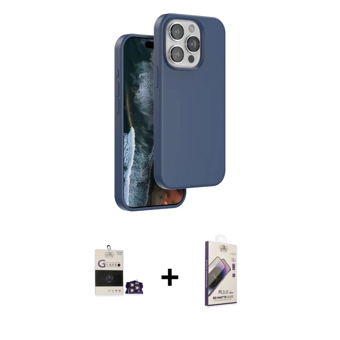 MARSİLYAN™- iPhone 14 Pro Max Kılıf Kıvılcım Çizgi Serisi - Siyah Bilvis 3D Mat Cam Ekran Koruyucu + Bilvis Titan Kamera Lens - GS