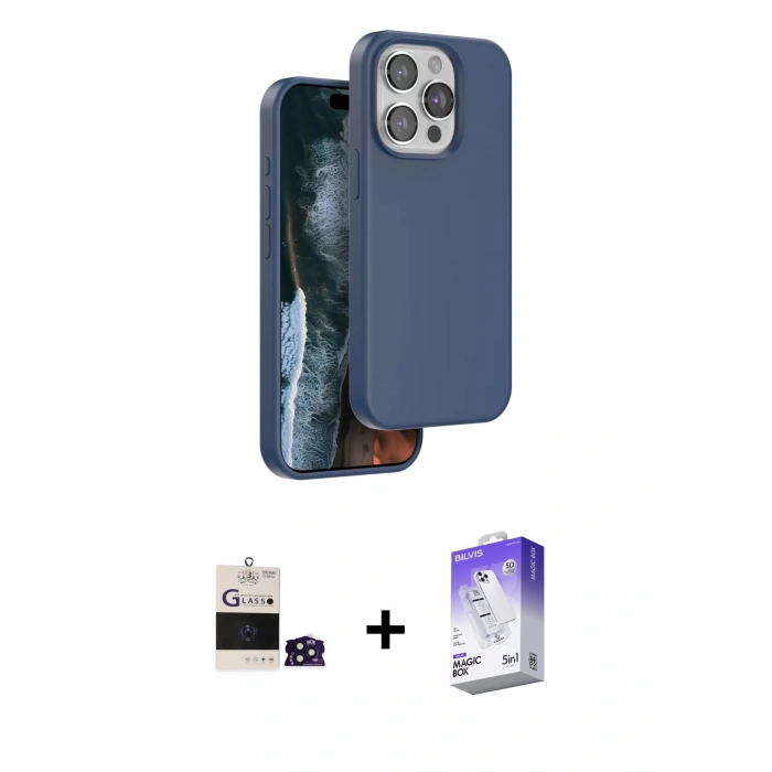 MARSİLYAN™- iPhone 14 Pro Max Kılıf Kıvılcım Çizgi Serisi - Siyah Bilvis 5in1 3D Magic Cam Ekran Koruyucu + Bilvis Titan Kamera Lens - DNMR