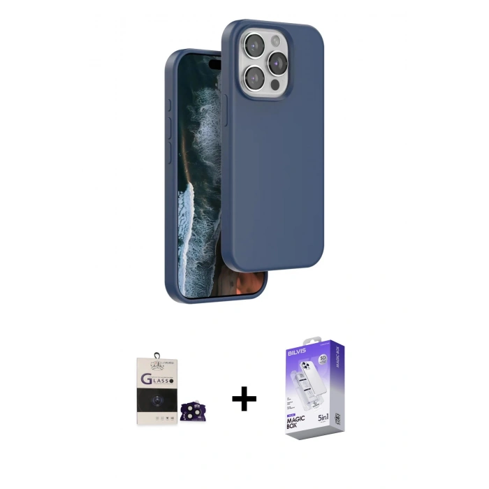 MARSİLYAN™- iPhone 14 Pro Max Kılıf Kıvılcım Çizgi Serisi - Siyah Bilvis 5in1 3D Magic Cam Ekran Koruyucu + Bilvis Titan Kamera Lens - SH