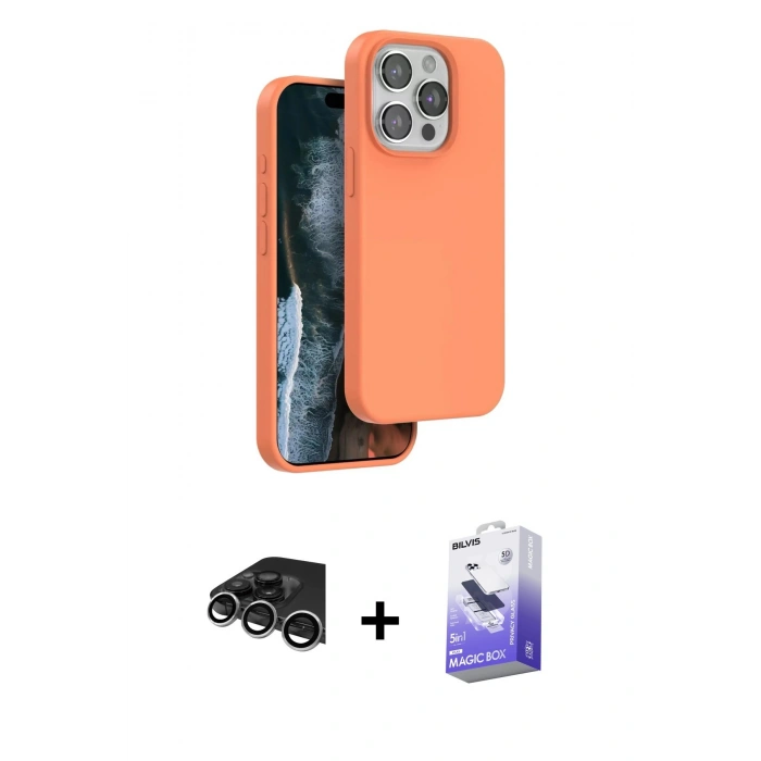 MARSİLYAN™- iPhone 14 Pro Max Kılıf Kıvılcım Çizgi Serisi - Siyah Bilvis 5in1 5D Magic Hayalet Cam Ekran Koruyucu + Raze Metal Kamera Lens - GS