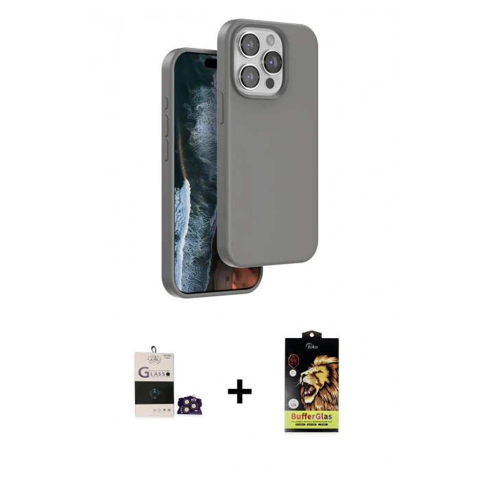 MARSİLYAN™- iPhone 14 Pro Max Kılıf Kıvılcım Çizgi Serisi - Siyah Buffer Cam Ekran Koruyucu + Bilvis Titan Kamera Lens - GD