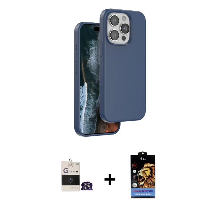 MARSİLYAN™- iPhone 14 Pro Max Kılıf Kıvılcım Çizgi Serisi - Siyah Buffer Hayalet Cam Ekran Koruyucu + Bilvis Titan Kamera Lens - GS