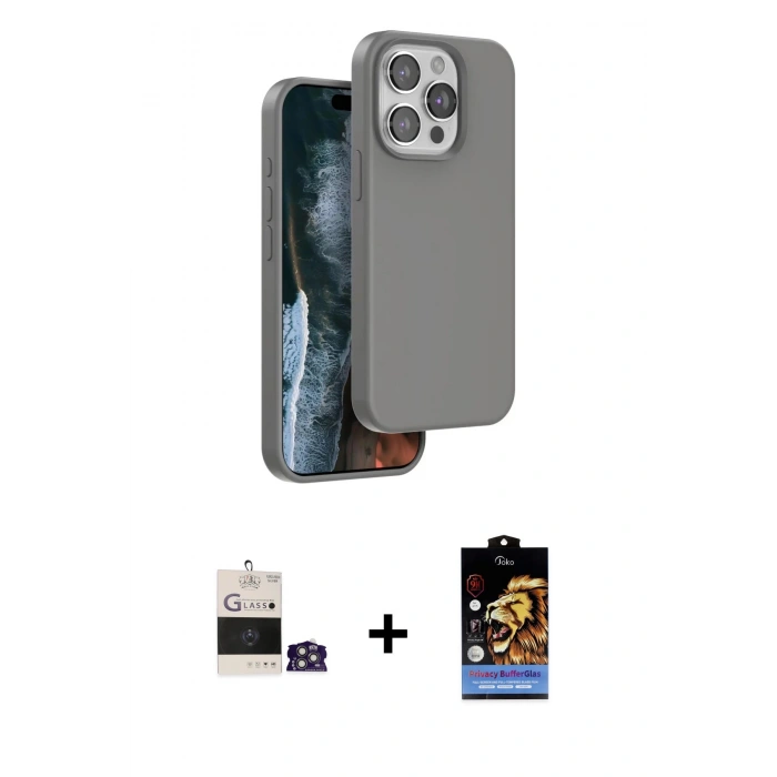 MARSİLYAN™- iPhone 14 Pro Max Kılıf Kıvılcım Çizgi Serisi - Siyah Buffer Hayalet Cam Ekran Koruyucu + Bilvis Titan Kamera Lens - GS