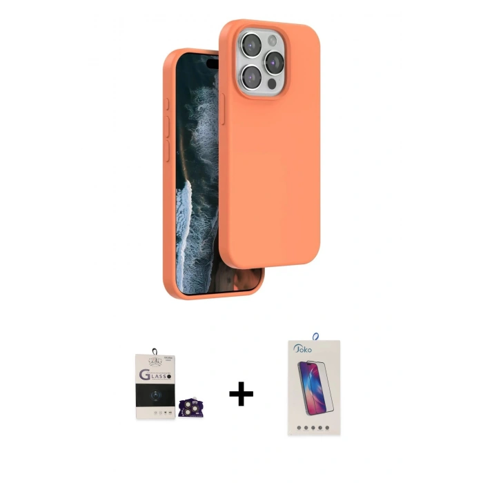 MARSİLYAN™- iPhone 14 Pro Max Kılıf Kıvılcım Çizgi Serisi - Siyah Joko 5D Cam + Bilvis Titan Kamera Lens - GD