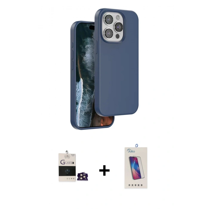 MARSİLYAN™- iPhone 14 Pro Max Kılıf Kıvılcım Çizgi Serisi - Siyah Joko 5D Cam + Bilvis Titan Kamera Lens - GD