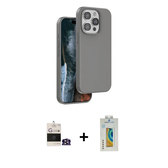 MARSİLYAN™- iPhone 14 Pro Max Kılıf Kıvılcım Çizgi Serisi - Siyah Polymer Nano Ekran Koruyucu + Bilvis Titan Kamera Lens - GS