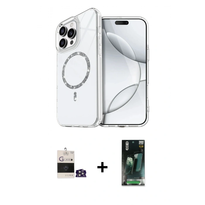 MARSİLYAN™- iPhone 14 Pro Max Kılıf Kıvılcım Form Prime - Siyah 360 Mat Full Body Arka Koruyucu + Bilvis Titan Kamera Lens - GS