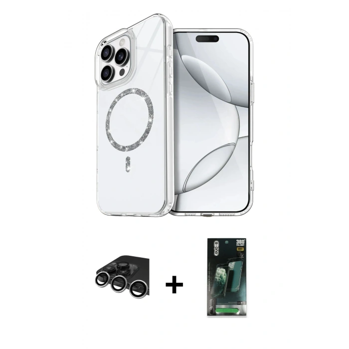 MARSİLYAN™- iPhone 14 Pro Max Kılıf Kıvılcım Form Prime - Siyah 360 Mat Full Body Arka Koruyucu + Raze Metal Kamera Lens - GS