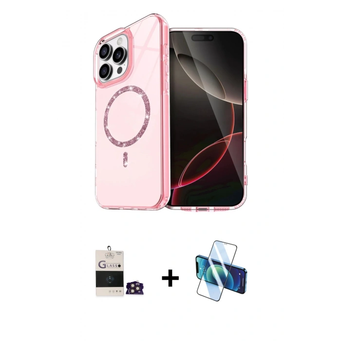 MARSİLYAN™- iPhone 14 Pro Max Kılıf Kıvılcım Form Prime - Siyah 3D Antistatik Cam Ekran Koruyucu + Bilvis Titan Kamera Lens - GD