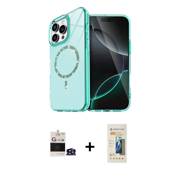 MARSİLYAN™- iPhone 14 Pro Max Kılıf Kıvılcım Form Prime - Siyah 6D Mat Seramik Hayalet Nano Ekran Koruyucu + Derin Mor Bilvis Titan Kamera Lens