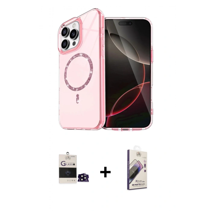 MARSİLYAN™- iPhone 14 Pro Max Kılıf Kıvılcım Form Prime - Siyah Bilvis 3D Mat Cam Ekran Koruyucu + Bilvis Titan Kamera Lens - SH