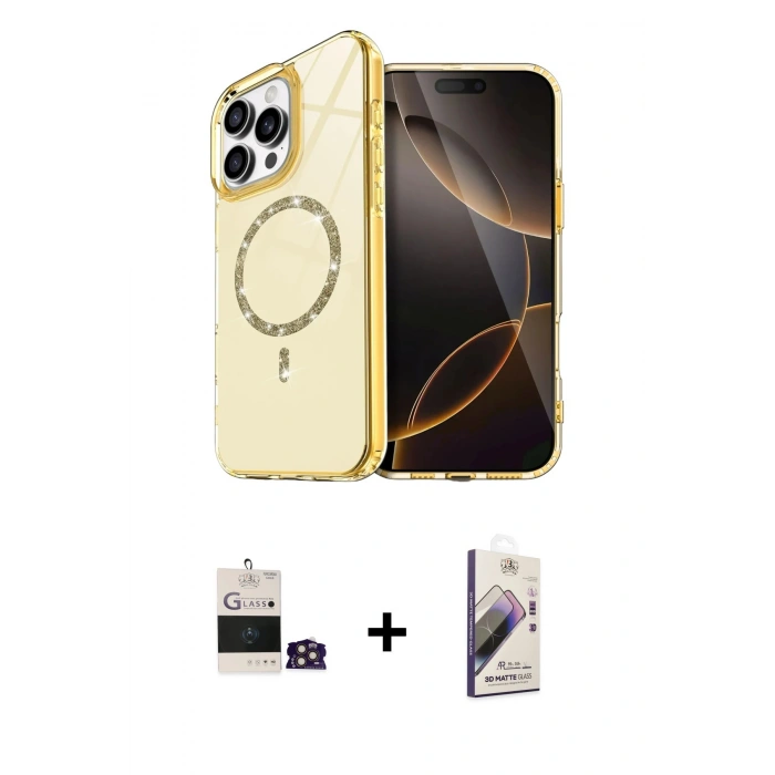 MARSİLYAN™- iPhone 14 Pro Max Kılıf Kıvılcım Form Prime - Siyah Bilvis 3D Mat Cam Ekran Koruyucu + Bilvis Titan Kamera Lens - GD