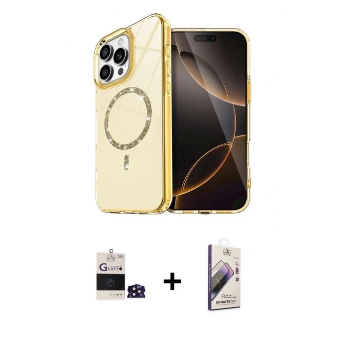 MARSİLYAN™- iPhone 14 Pro Max Kılıf Kıvılcım Form Prime - Siyah Bilvis 3D Mat Cam Ekran Koruyucu + Bilvis Titan Kamera Lens - DNMR