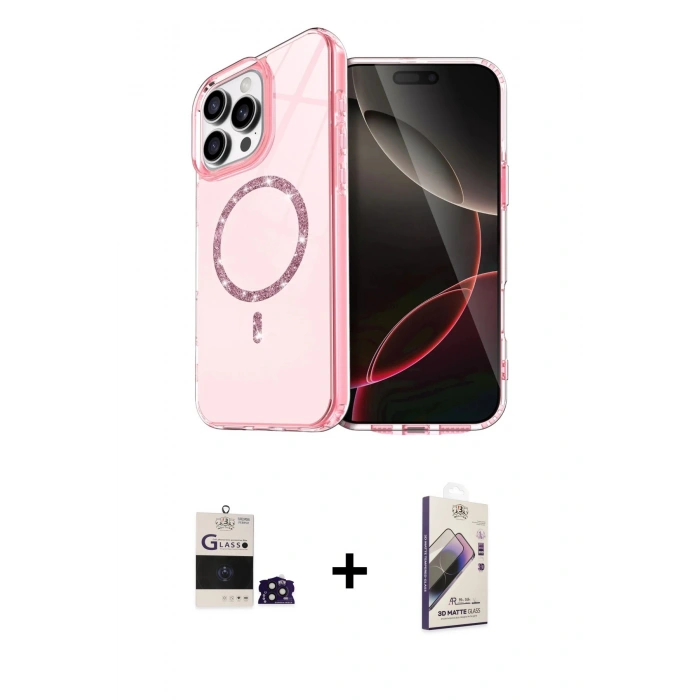 MARSİLYAN™- iPhone 14 Pro Max Kılıf Kıvılcım Form Prime - Siyah Bilvis 3D Mat Cam Ekran Koruyucu + Bilvis Titan Kamera Lens - DNMR
