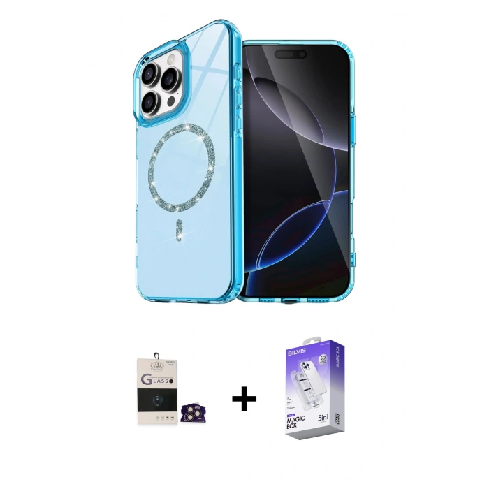 MARSİLYAN™- iPhone 14 Pro Max Kılıf Kıvılcım Form Prime - Siyah Bilvis 5in1 3D Magic Cam Ekran Koruyucu + Bilvis Titan Kamera Lens - GD