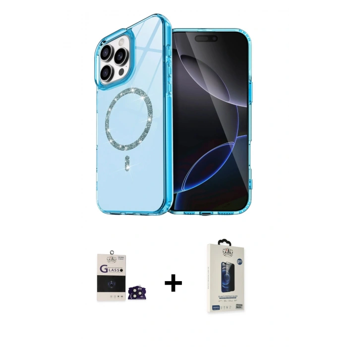 MARSİLYAN™- iPhone 14 Pro Max Kılıf Kıvılcım Form Prime - Siyah Bilvis Hayalet Cam Ekran Koruyucu + Bilvis Titan Kamera Lens - DNMR