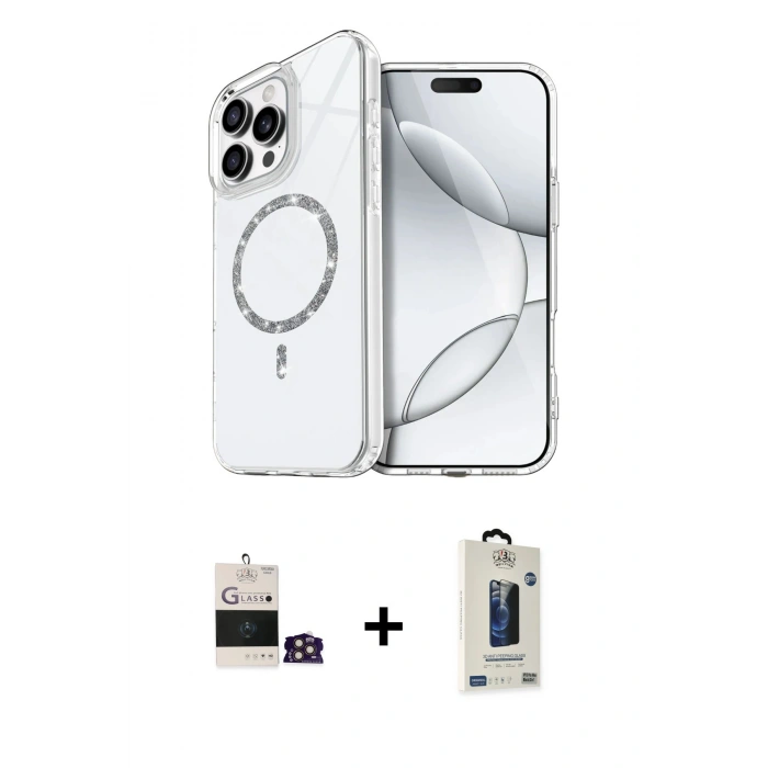 MARSİLYAN™- iPhone 14 Pro Max Kılıf Kıvılcım Form Prime - Siyah Bilvis Hayalet Cam Ekran Koruyucu + Bilvis Titan Kamera Lens - GD