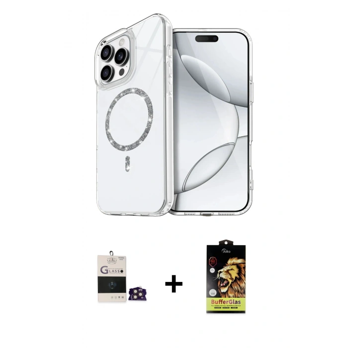 MARSİLYAN™- iPhone 14 Pro Max Kılıf Kıvılcım Form Prime - Siyah Buffer Cam Ekran Koruyucu + Bilvis Titan Kamera Lens - GD