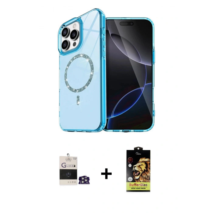 MARSİLYAN™- iPhone 14 Pro Max Kılıf Kıvılcım Form Prime - Siyah Buffer Cam Ekran Koruyucu + Bilvis Titan Kamera Lens - GS