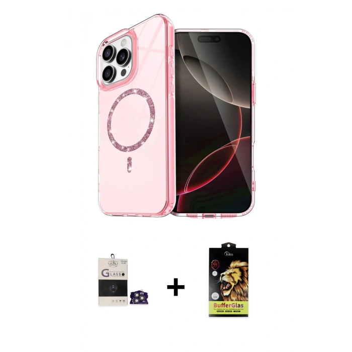MARSİLYAN™- iPhone 14 Pro Max Kılıf Kıvılcım Form Prime - Siyah Buffer Cam Ekran Koruyucu + Bilvis Titan Kamera Lens - GS