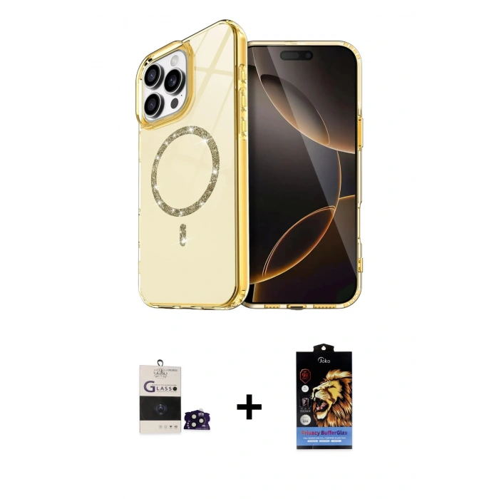 MARSİLYAN™- iPhone 14 Pro Max Kılıf Kıvılcım Form Prime - Siyah Buffer Hayalet Cam Ekran Koruyucu + Bilvis Titan Kamera Lens - SH