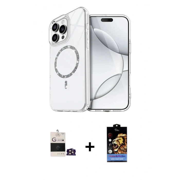 MARSİLYAN™- iPhone 14 Pro Max Kılıf Kıvılcım Form Prime - Siyah Buffer Hayalet Cam Ekran Koruyucu + Gold Bilvis Titan Kamera Lens