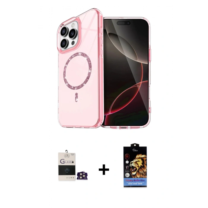 MARSİLYAN™- iPhone 14 Pro Max Kılıf Kıvılcım Form Prime - Siyah Buffer Hayalet Cam Ekran Koruyucu + Gold Bilvis Titan Kamera Lens