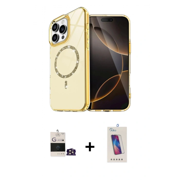 MARSİLYAN™- iPhone 14 Pro Max Kılıf Kıvılcım Form Prime - Siyah Joko 5D Cam + Bilvis Titan Kamera Lens - GD