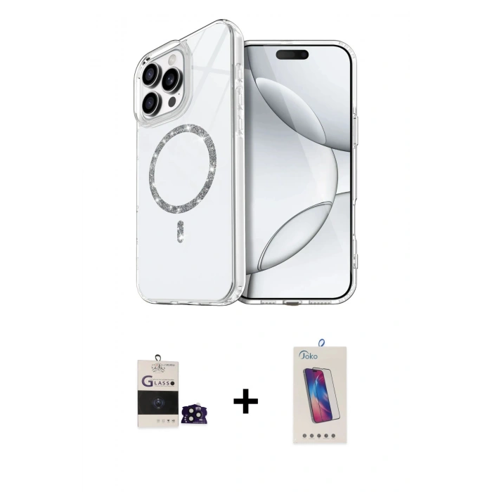 MARSİLYAN™- iPhone 14 Pro Max Kılıf Kıvılcım Form Prime - Siyah Joko 5D Cam + Bilvis Titan Kamera Lens - SH