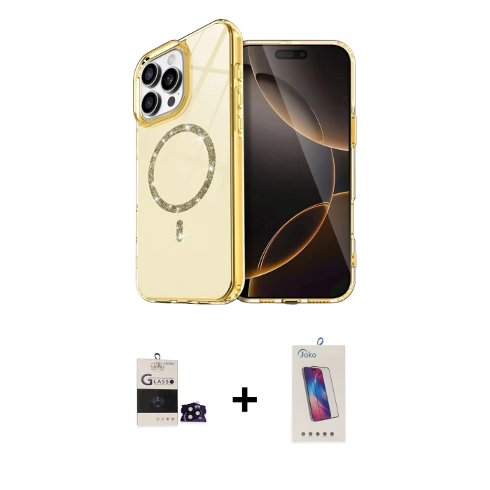 MARSİLYAN™- iPhone 14 Pro Max Kılıf Kıvılcım Form Prime - Siyah Joko 5D Cam + Bilvis Titan Kamera Lens - SH