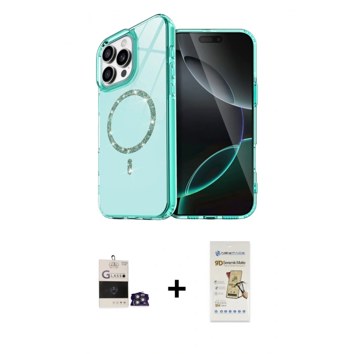 MARSİLYAN™- iPhone 14 Pro Max Kılıf Kıvılcım Form Prime - Siyah Mat Seramik Nano Ekran Koruyucu + Bilvis Titan Kamera Lens - GS
