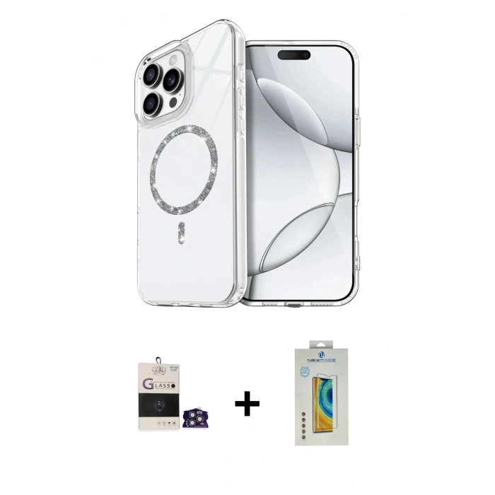 MARSİLYAN™- iPhone 14 Pro Max Kılıf Kıvılcım Form Prime - Siyah Polymer Nano Ekran Koruyucu + Bilvis Titan Kamera Lens - GS