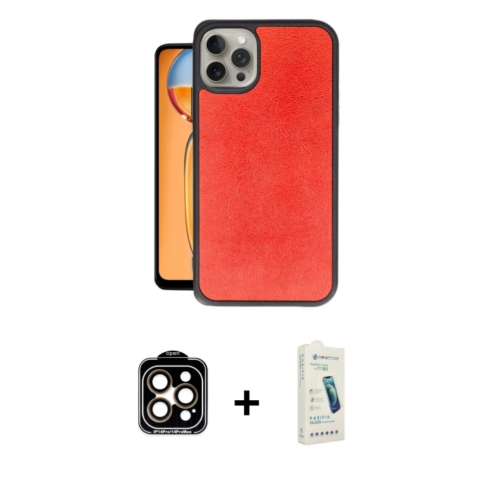 MARSİLYAN™- iPhone 14 Pro Max Kılıf Kıvılcım Işık Serisi - Şeffaf Pasifik Cam Ekran Koruyucu + PVD Metal Kamera Lens - TU