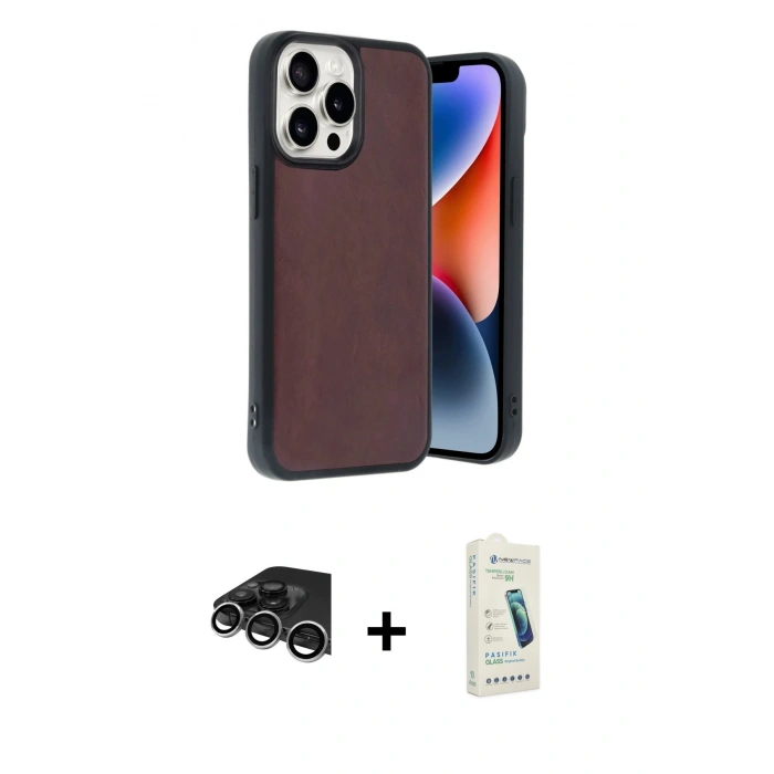 MARSİLYAN™- iPhone 14 Pro Max Kılıf Kıvılcım Işık Serisi - Şeffaf Pasifik Cam Ekran Koruyucu + Raze Metal Kamera Lens - GS