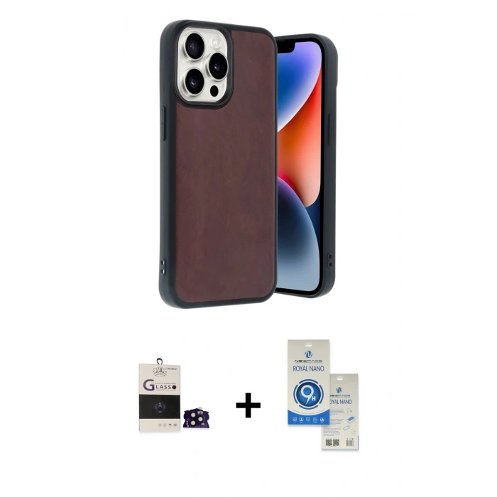 MARSİLYAN™- iPhone 14 Pro Max Kılıf Kıvılcım Işık Serisi - Şeffaf Royal Nano Ekran Koruyucu + Bilvis Titan Kamera Lens - SH