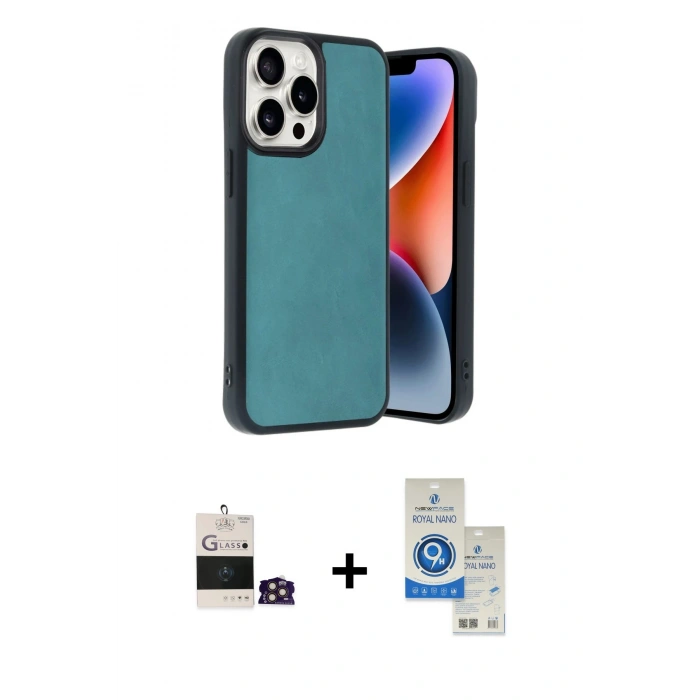 MARSİLYAN™- iPhone 14 Pro Max Kılıf Kıvılcım Işık Serisi - Şeffaf Royal Nano Ekran Koruyucu + Bilvis Titan Kamera Lens - GD
