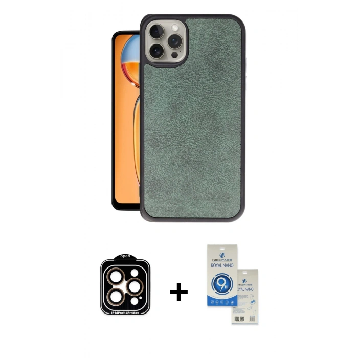 MARSİLYAN™- iPhone 14 Pro Max Kılıf Kıvılcım Işık Serisi - Şeffaf Royal Nano Ekran Koruyucu + PVD Metal Kamera Lens - TU