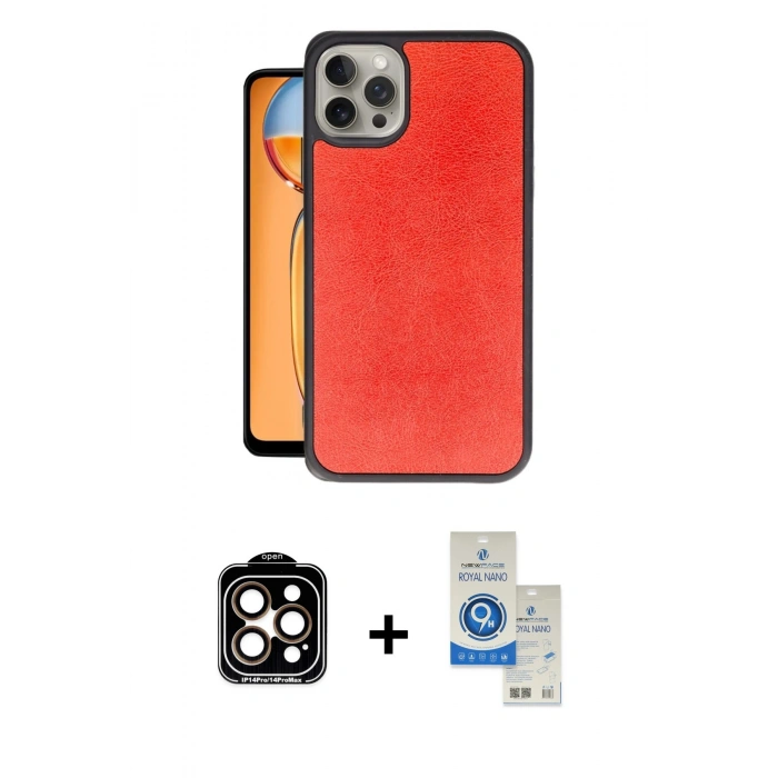 MARSİLYAN™- iPhone 14 Pro Max Kılıf Kıvılcım Işık Serisi - Şeffaf Royal Nano Ekran Koruyucu + PVD Metal Kamera Lens - TU