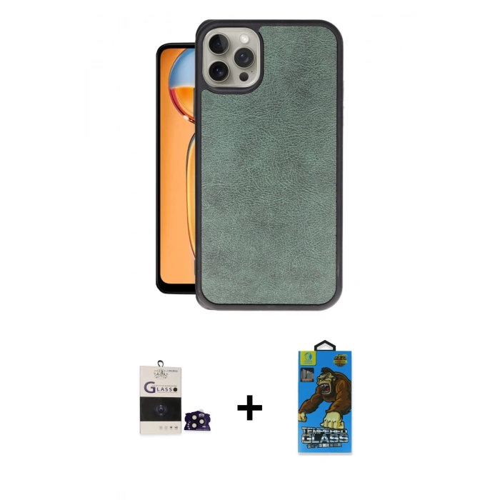 MARSİLYAN™- iPhone 14 Pro Max Kılıf Kıvılcım Işık Serisi - Siyah 18D Cam Ekran Koruyucu + Siyah Bilvis Titan Kamera Lens