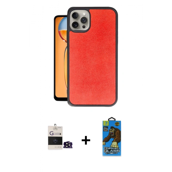 MARSİLYAN™- iPhone 14 Pro Max Kılıf Kıvılcım Işık Serisi - Siyah 18D Cam Ekran Koruyucu + Siyah Bilvis Titan Kamera Lens