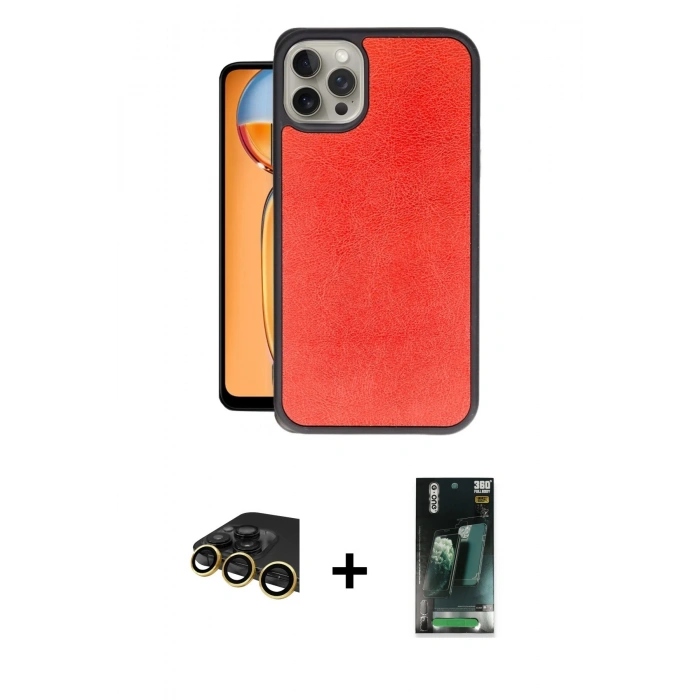 MARSİLYAN™- iPhone 14 Pro Max Kılıf Kıvılcım Işık Serisi - Siyah 360 Mat Full Body Arka Koruyucu + Raze Metal Kamera Lens - GD