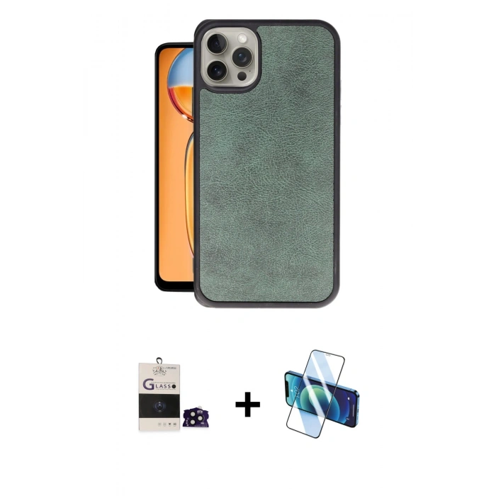MARSİLYAN™- iPhone 14 Pro Max Kılıf Kıvılcım Işık Serisi - Siyah 3D Antistatik Cam Ekran Koruyucu + Bilvis Titan Kamera Lens - SH