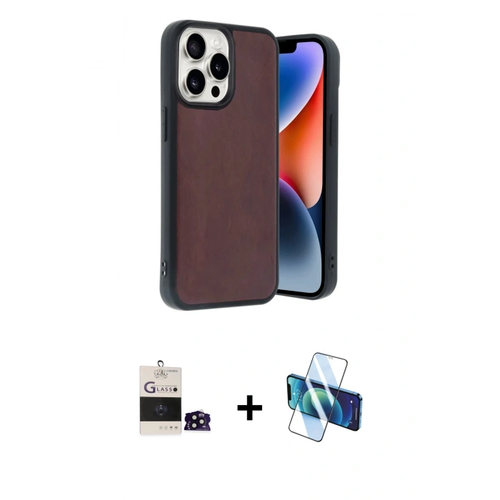 MARSİLYAN™- iPhone 14 Pro Max Kılıf Kıvılcım Işık Serisi - Siyah 3D Antistatik Cam Ekran Koruyucu + Bilvis Titan Kamera Lens - SH