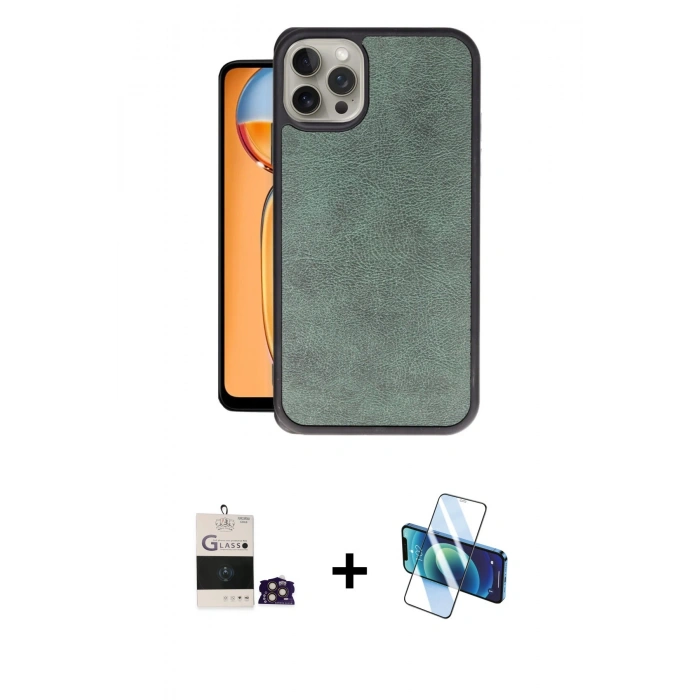 MARSİLYAN™- iPhone 14 Pro Max Kılıf Kıvılcım Işık Serisi - Siyah 3D Antistatik Cam Ekran Koruyucu + Gold Bilvis Titan Kamera Lens