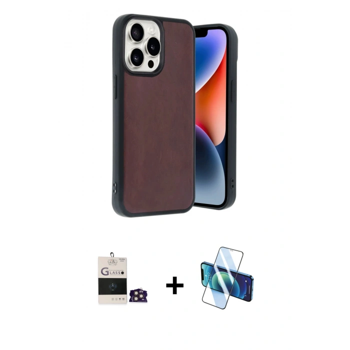 MARSİLYAN™- iPhone 14 Pro Max Kılıf Kıvılcım Işık Serisi - Siyah 3D Antistatik Cam Ekran Koruyucu + Gold Bilvis Titan Kamera Lens
